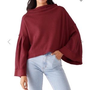 NWOT Free People Bunny Bell Sleeves Boat Neck